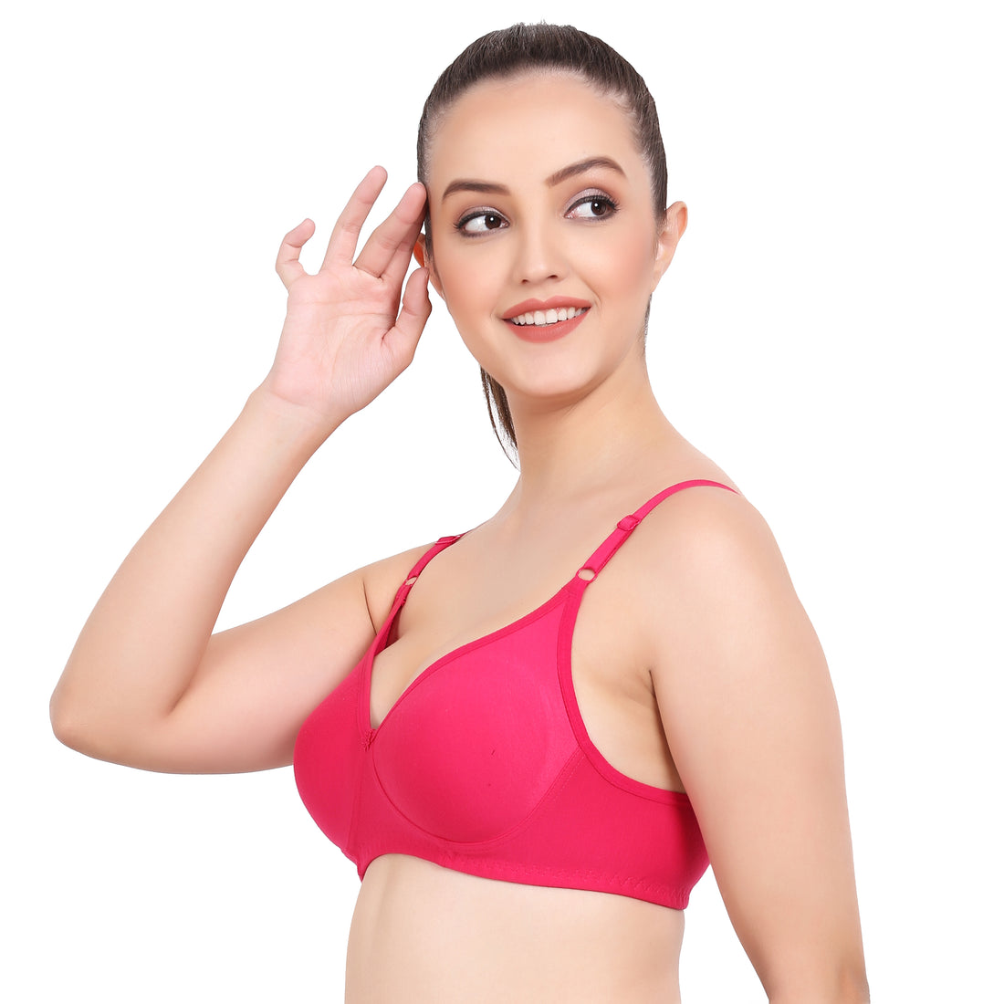 Cup B bra size with a pull-on closure and minimal bra coverage, offering a red seamless bra design.