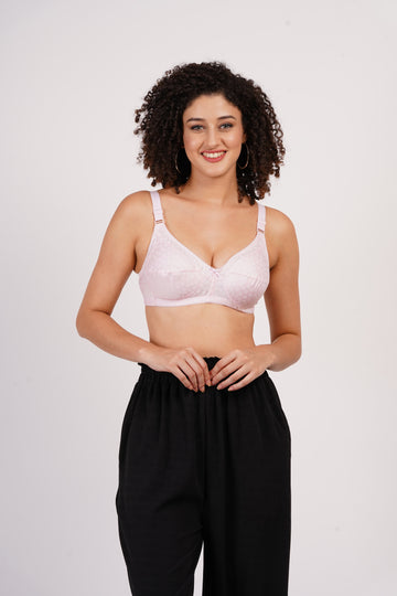 Buy Pink color cotton bra for women is made from 100% cotton fabric, perfect for daily wear.