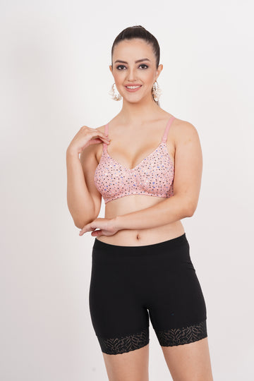 Sweet Heart printed bra for women with demi bra coverage, back bra closure type, and adjustable fit – perfect for everyday wear.