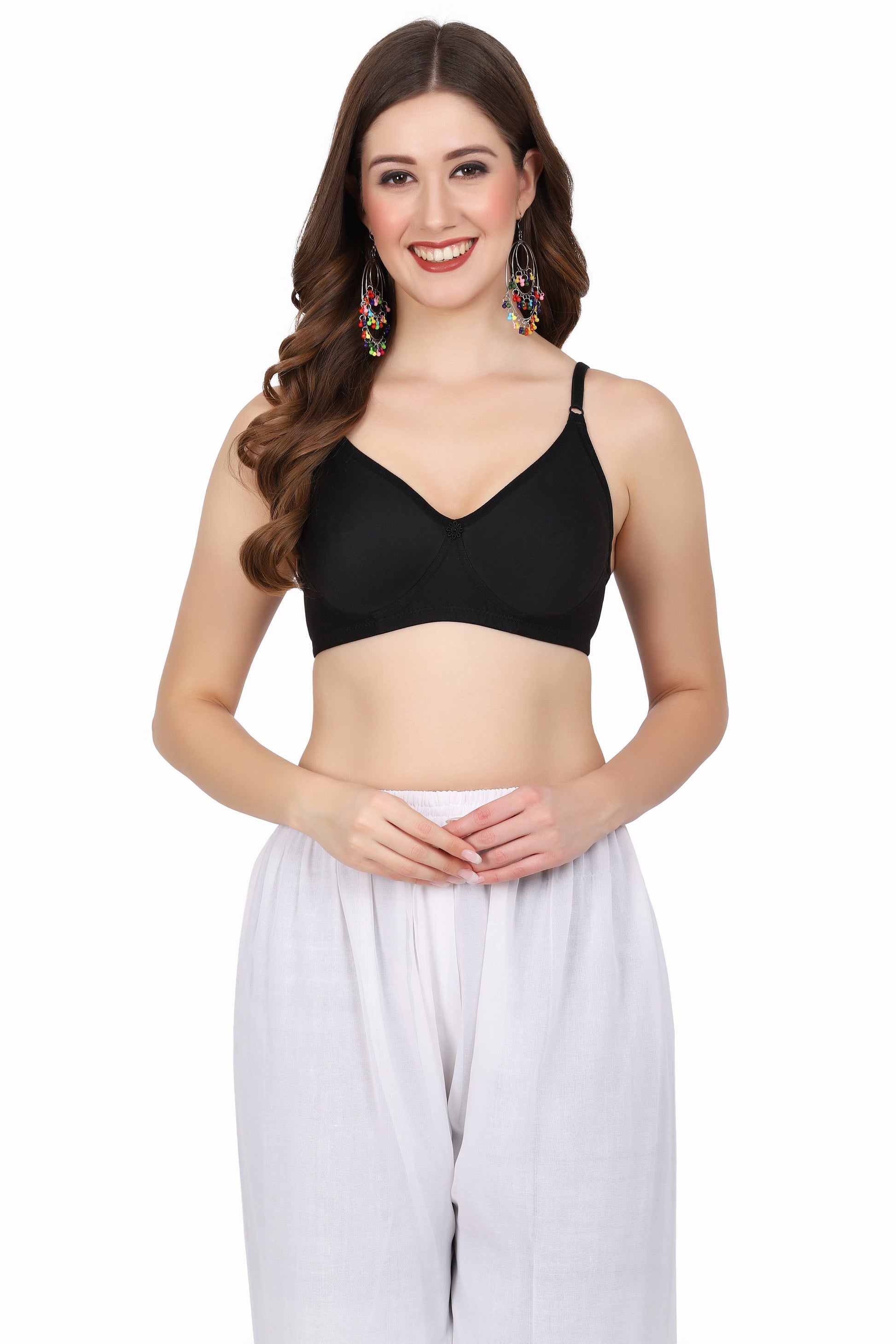 Everyday ease with this molded bra style – seamless finish, natural fit, and back bra closure for women of all sizes.