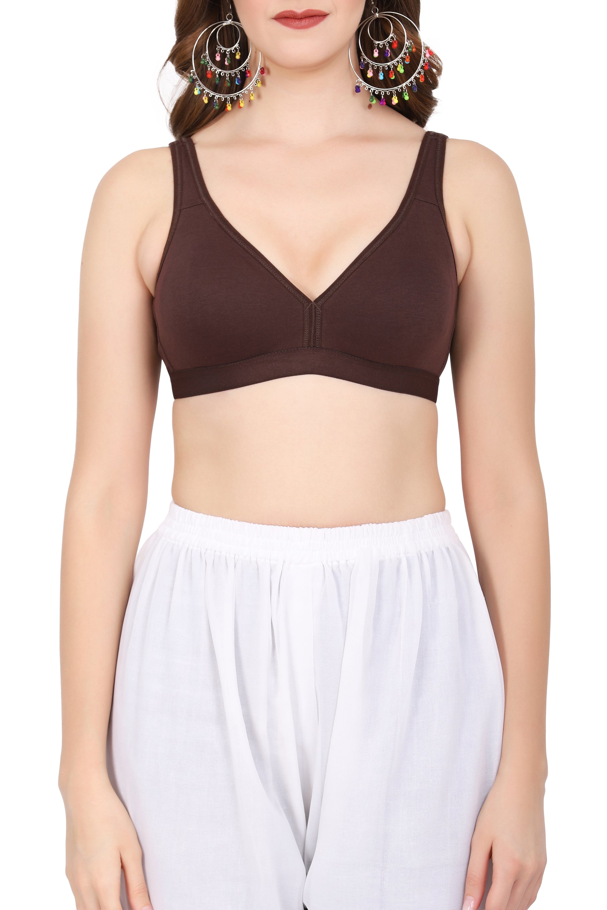 Comfortable and supportive – this fig bra for women features a seamless design with natural fit and minimal bra coverage.