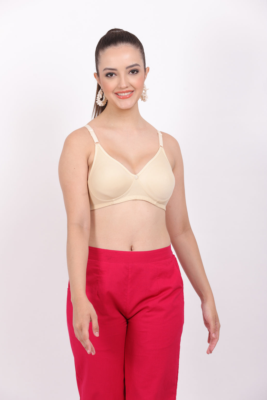 Buy Cup B bra size with a pull-on bra  and removable padding. This seamless bra design for women offers wireless comfort.