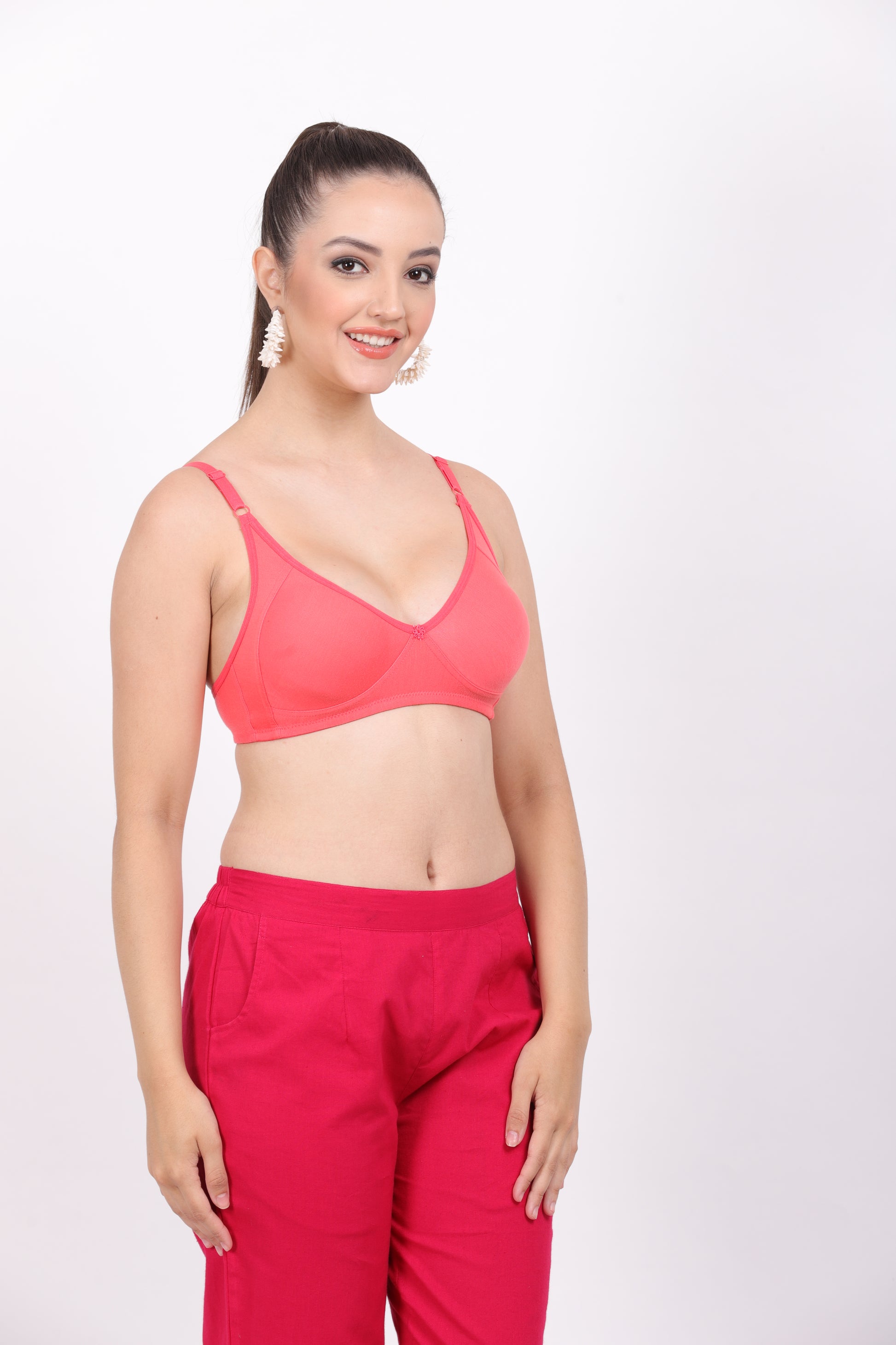 Buy lingerie online with this figure fit bra featuring a seamless design, soft fabric.