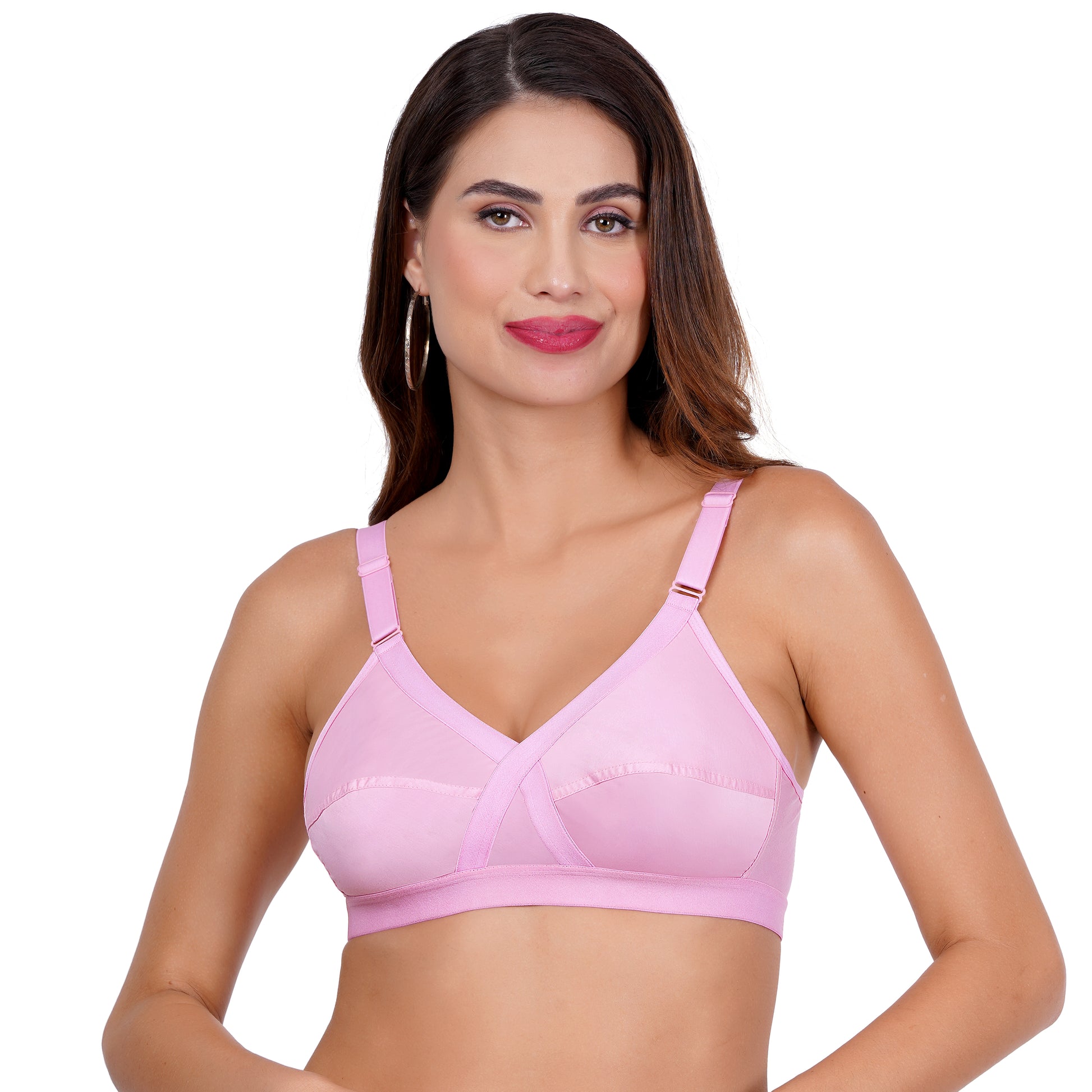 Shop women's cotton bras at Figure Fit—pure cotton comfy bra featuring cross-back straps and snug minimal bra coverage.

