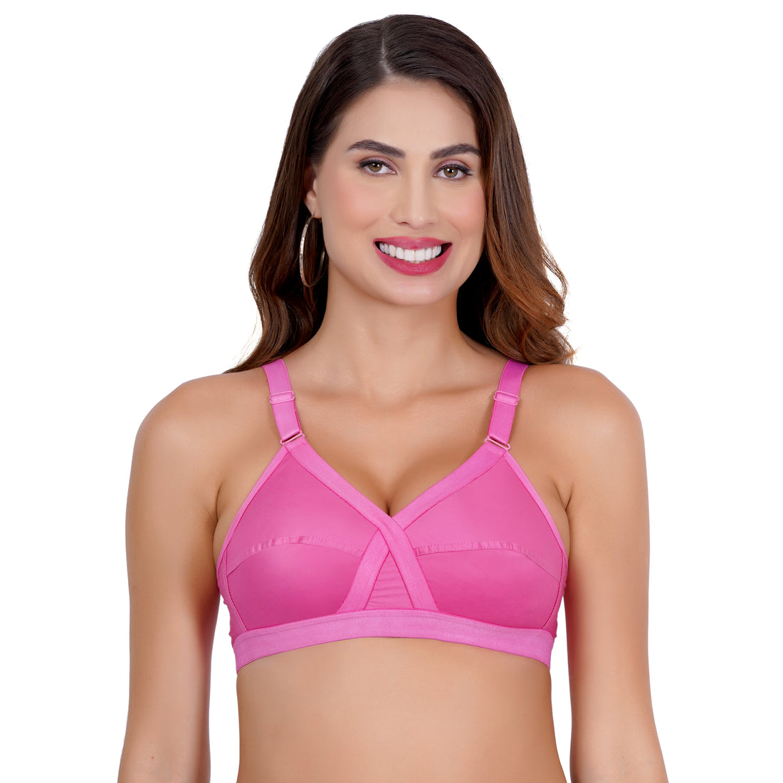 Figure Fit bra with cross-back straps, crafted from pure cotton fabric for women seeking 100% cotton bras with ultimate comfort.

