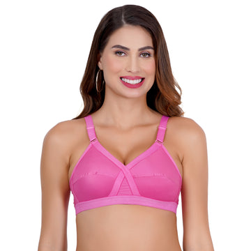 Figure Fit bra with cross-back straps, crafted from pure cotton fabric for women seeking 100% cotton bras with ultimate comfort.

