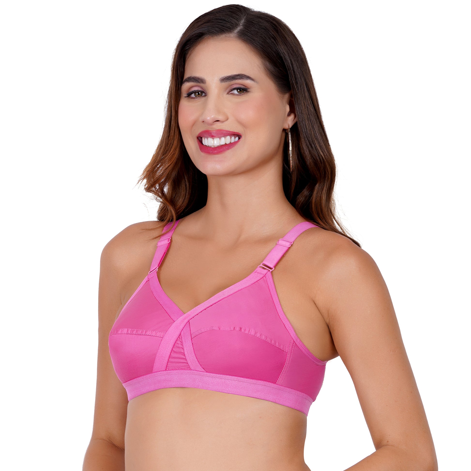 Women's cotton bras online—Figure Fit 28 size bra with cross-back straps and breathable pure cotton fabric for all-day ease.