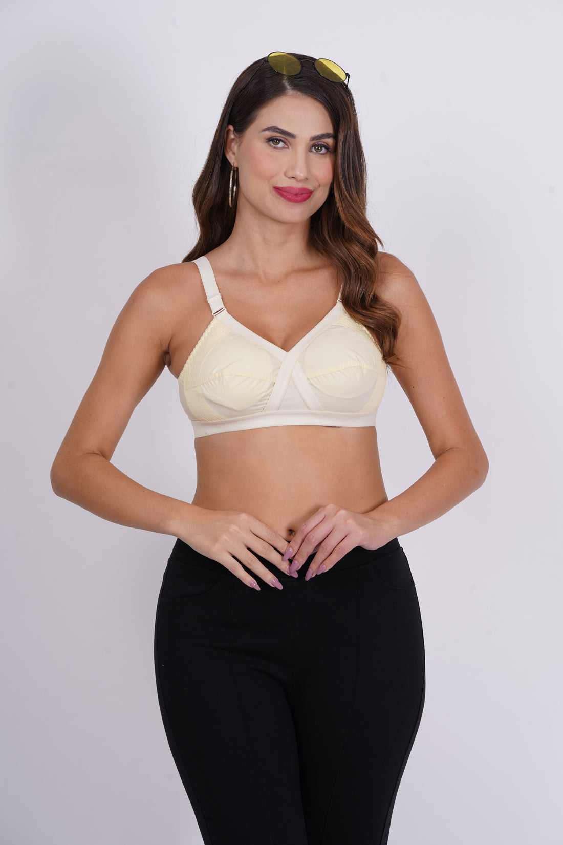 Figure Fit bra with non-padded double layered cups, offering natural shaping and ultimate comfort in a 100% pure cotton fabric.