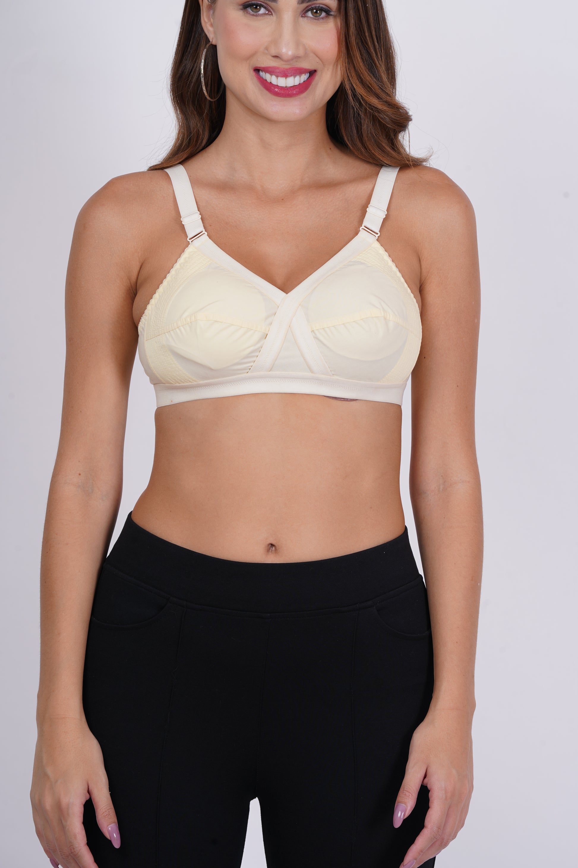 Shop Figure Fit Nayra pure cotton bra online—crafted with 100% cotton fabric, demi coverage, and a pull on bra closure type for everyday comfort.