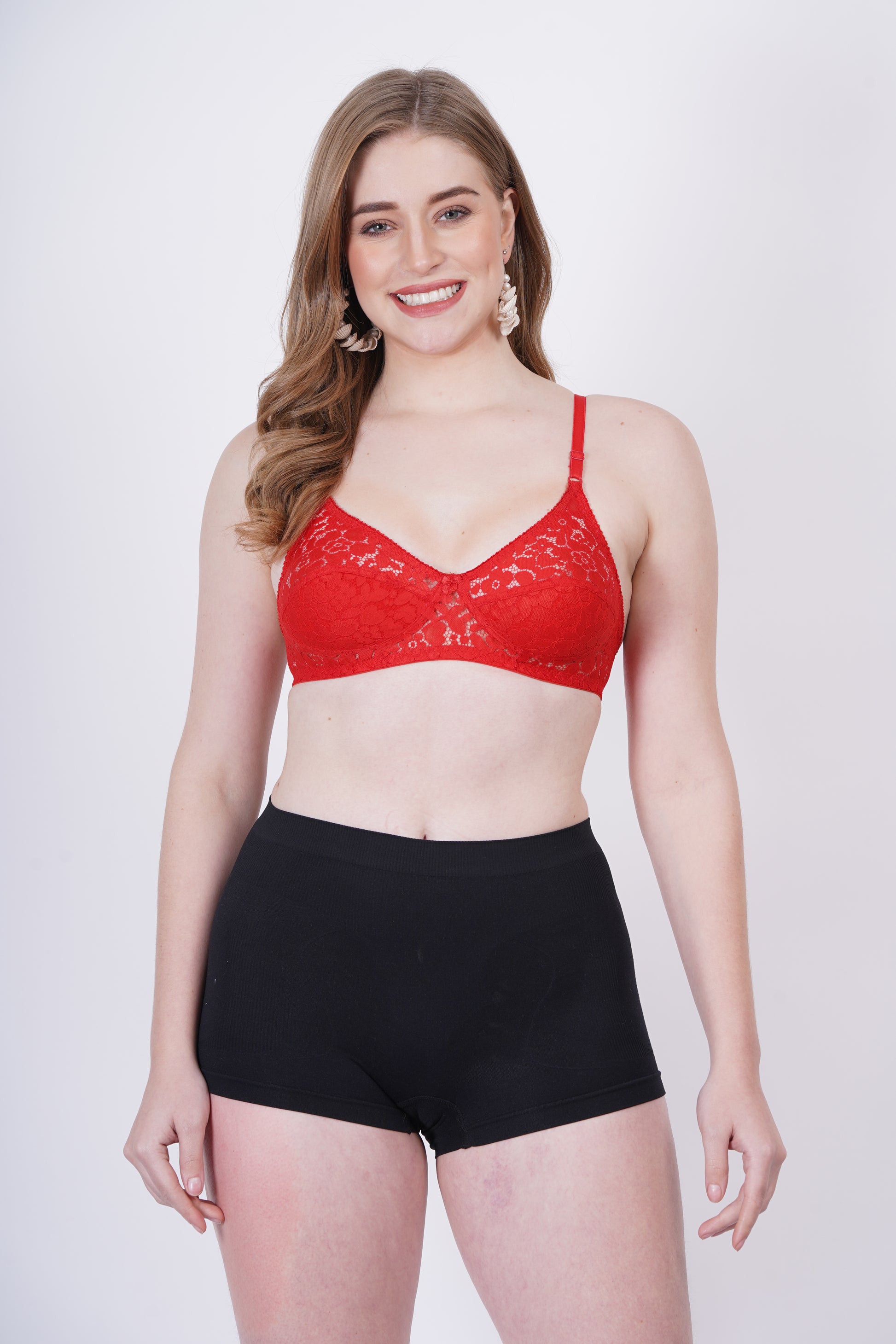 Figure Fit bra for large busts – cup B size, sexy net lace and ultimate comfort.