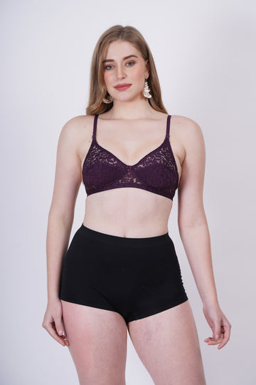 Cup B lace bra with back closure and demi minimal coverage – perfect for large busts.