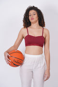 Shop High-support sports bra for heavy breast, available in red color for women.