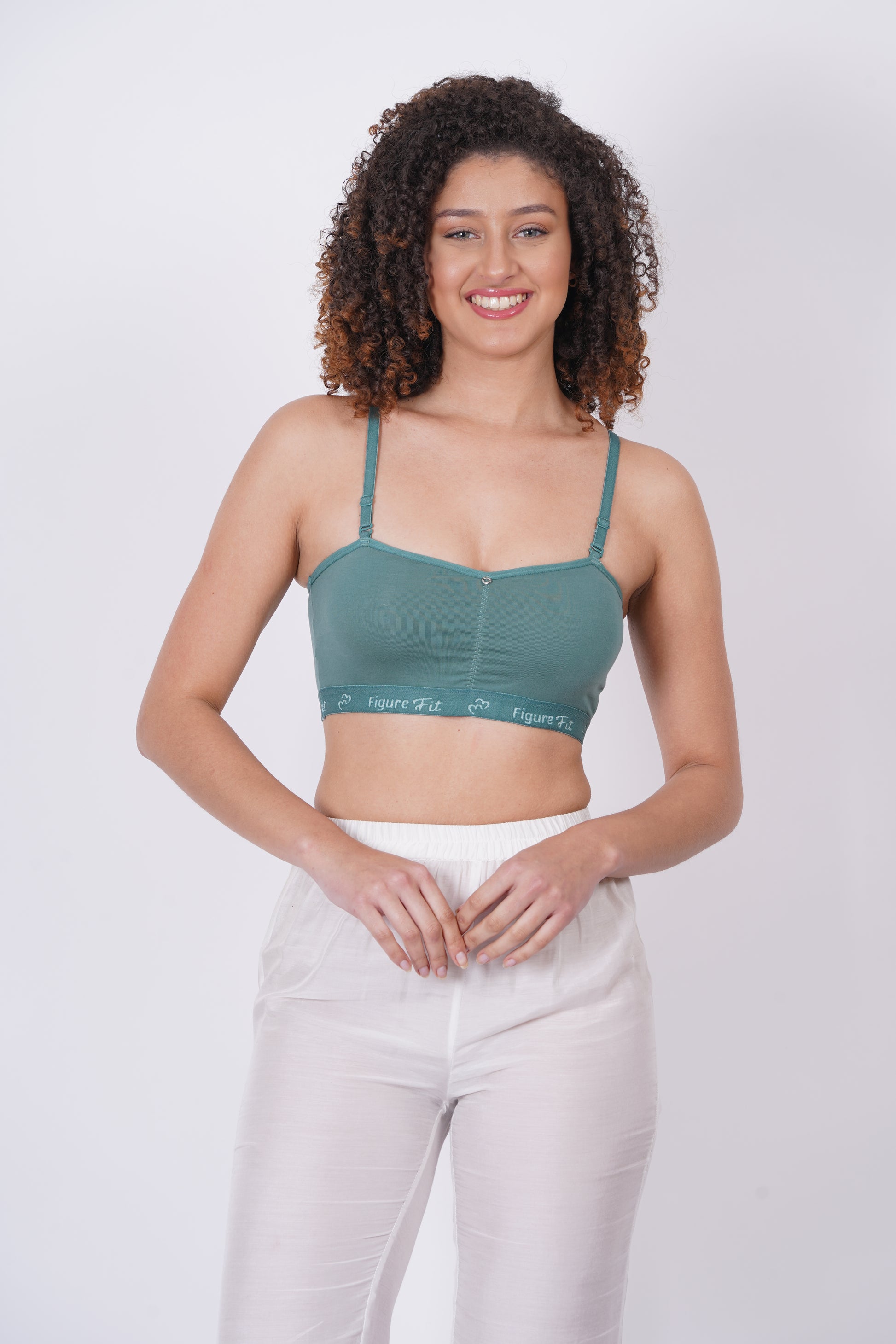 Figure Fit sports bra in vibrant shades, made with sweat-wicking fabric for all-day freshness.