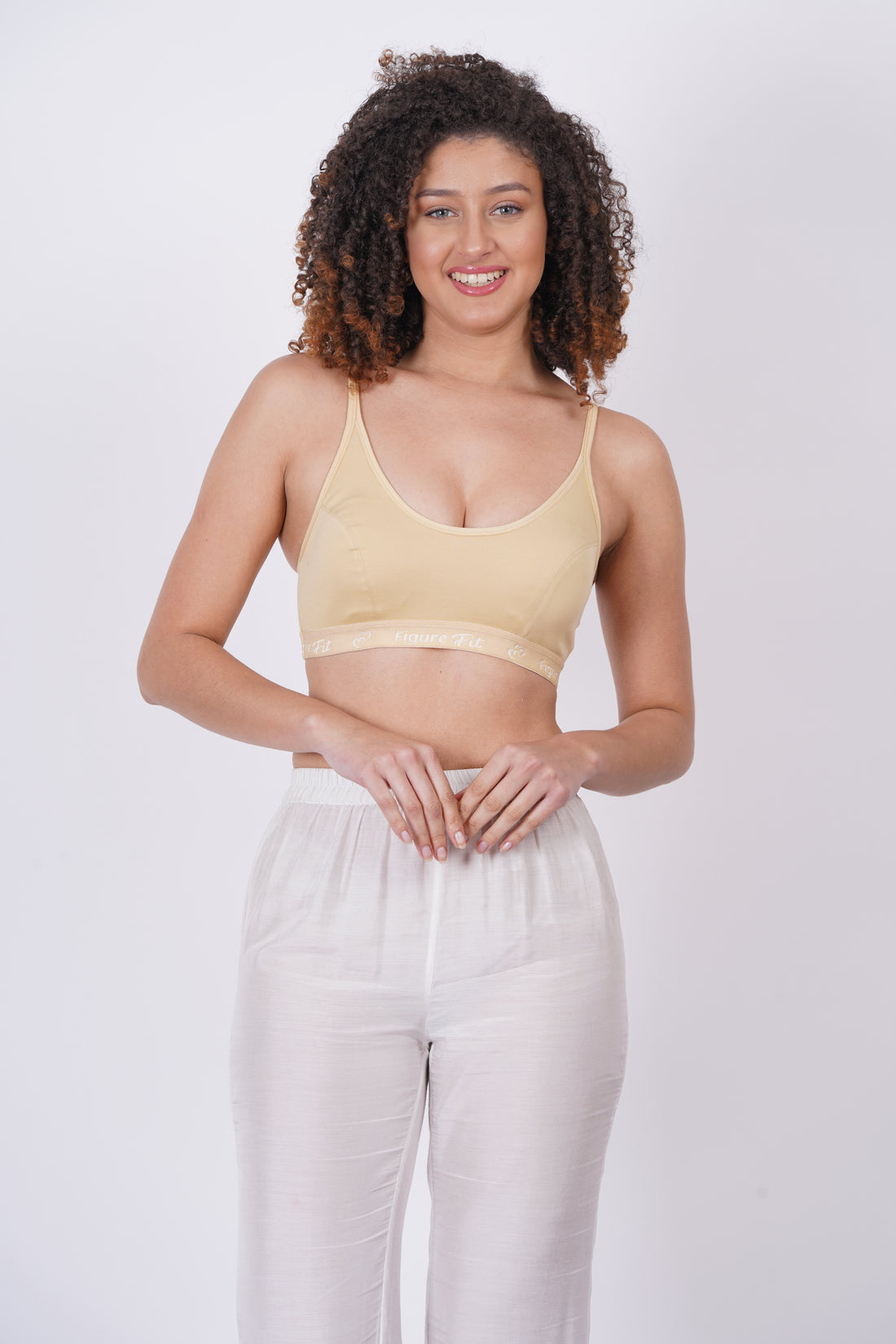 Figure Fit Sports Bra offers breathable synthetic fabric for all-day comfort.
