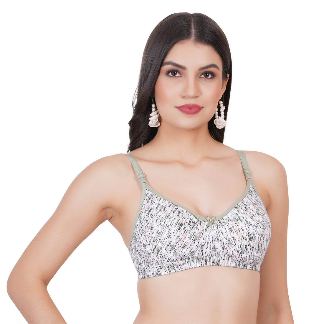 Printed mold bra for women with cup B fit, molded bra style, and back bra closure type – a designer piece under Rs 300 with seamless finish.

