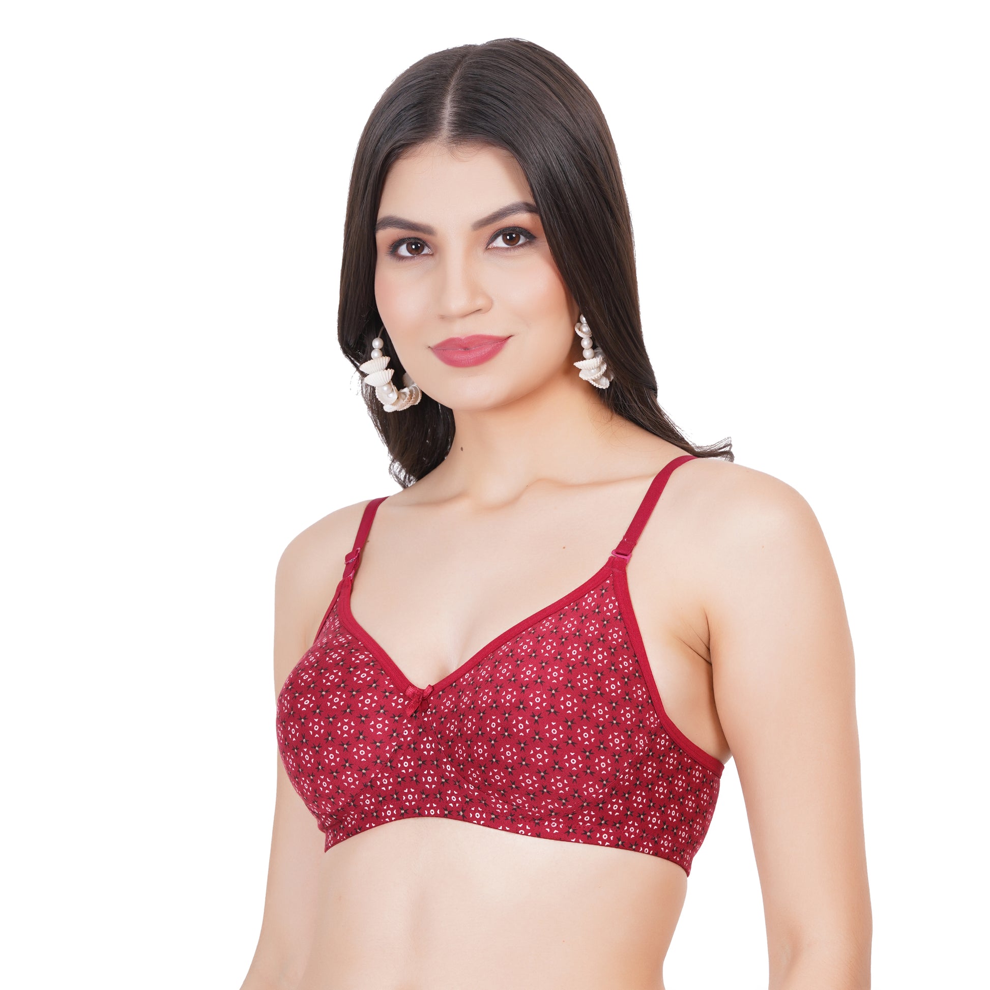 Seamless printed bra for women with comfy molded cups – a perfect Trip lingerie pick in 32 B bra and 28 size bra options.