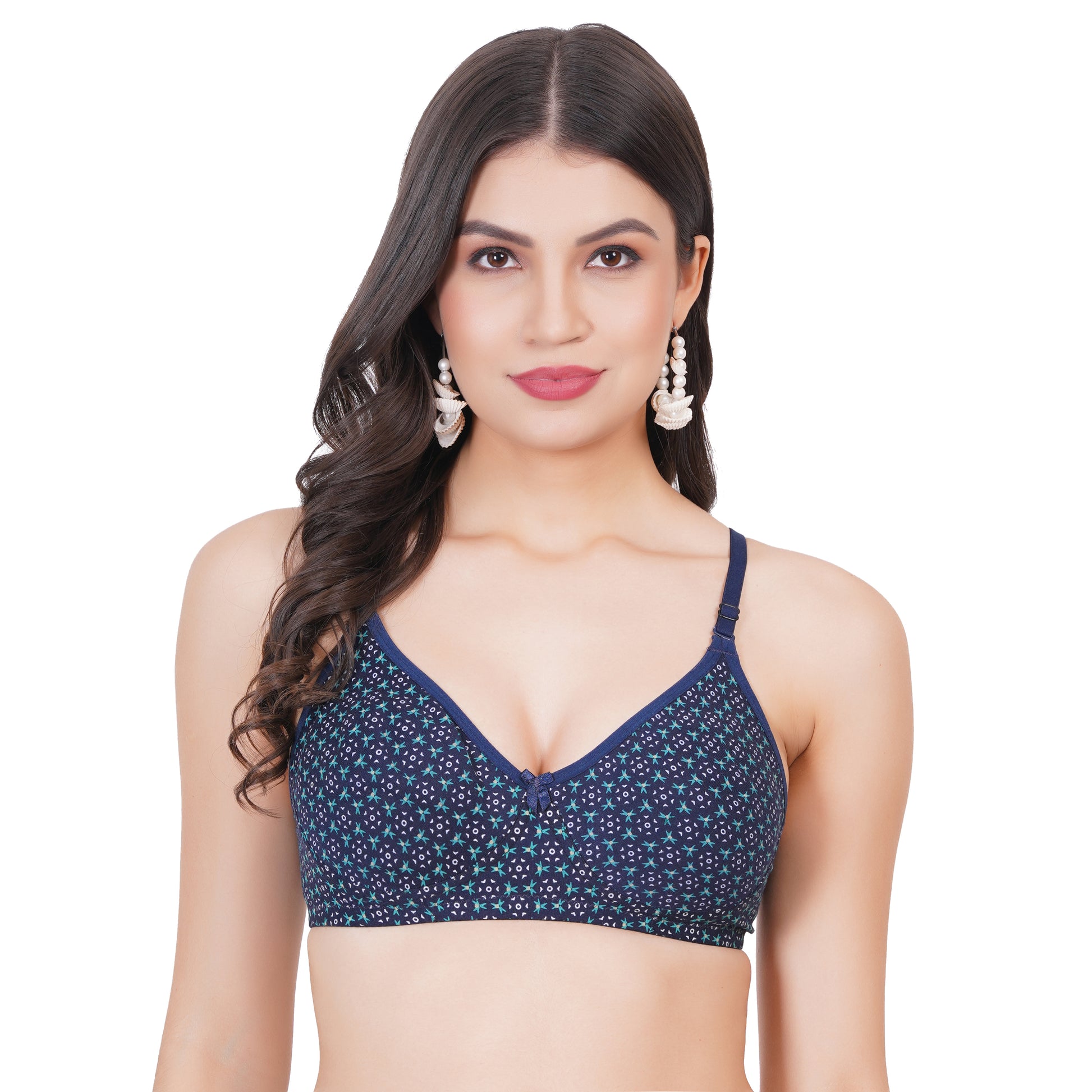 Stylish and supportive – fig bra for women with back closure, molded bra style, and natural fit in 28, 32 B, and 34 bra sizes.