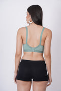 Simran lace bra in Cup B – front closure and soft nylon for lasting comfort.