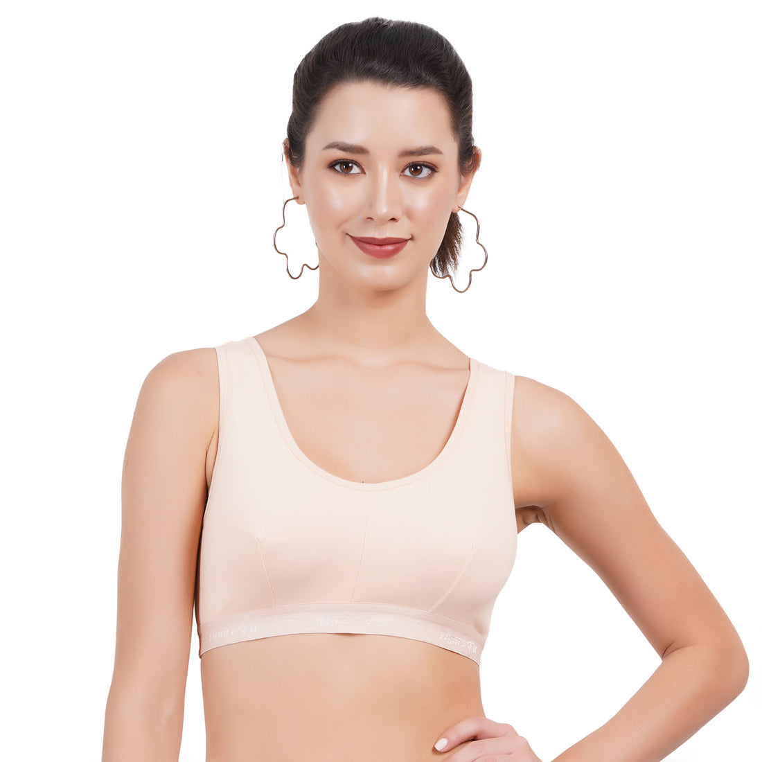 Buy Peach Color Figure Fit Sports Bra for women perfect for inner clothing.
