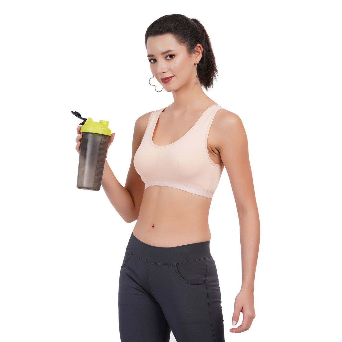 Buy Peach Color Figure Fit Sports Bra for women perfect for inner clothing.
