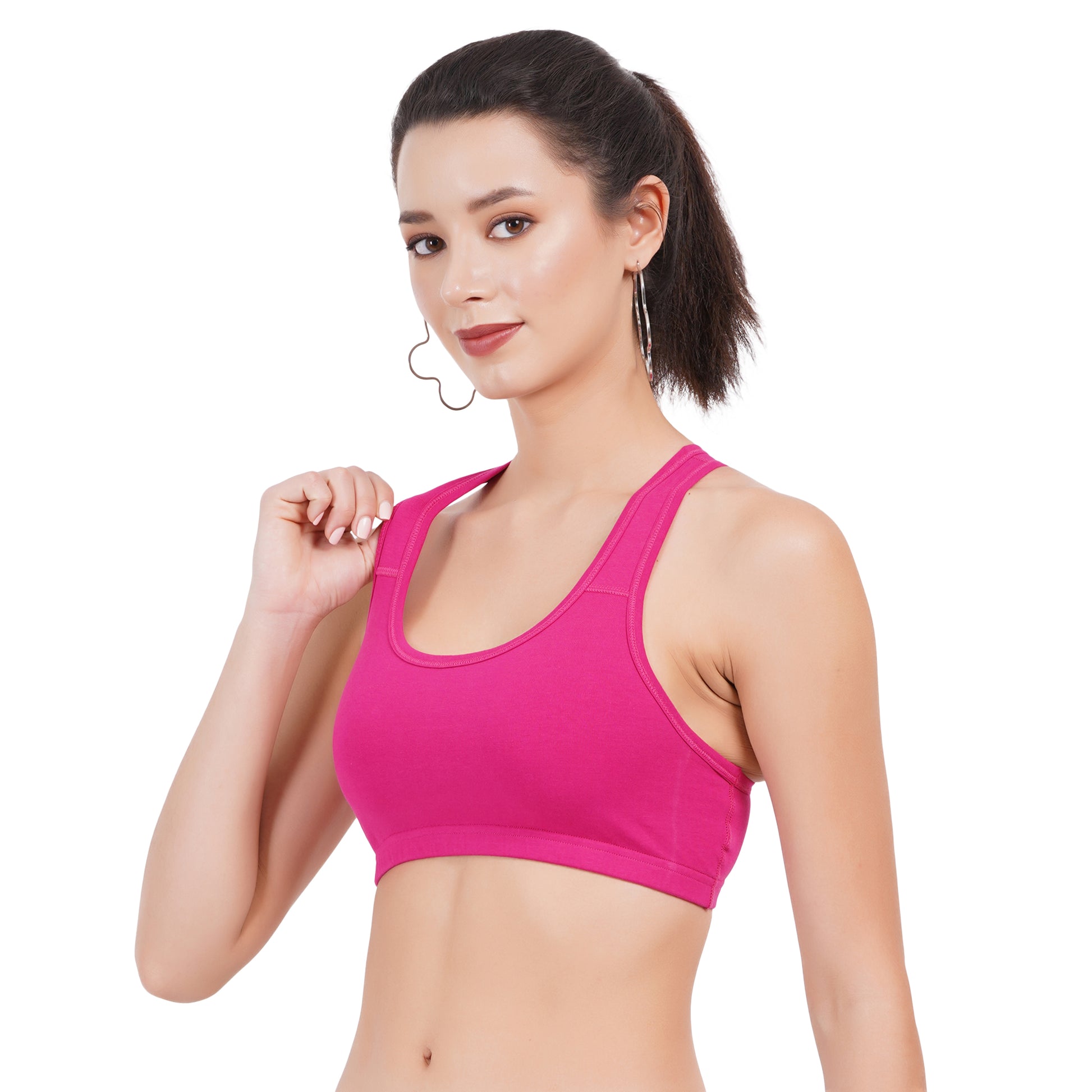 Fig bra for women designed with minimal coverage and an adjustable band for a secure fit.
