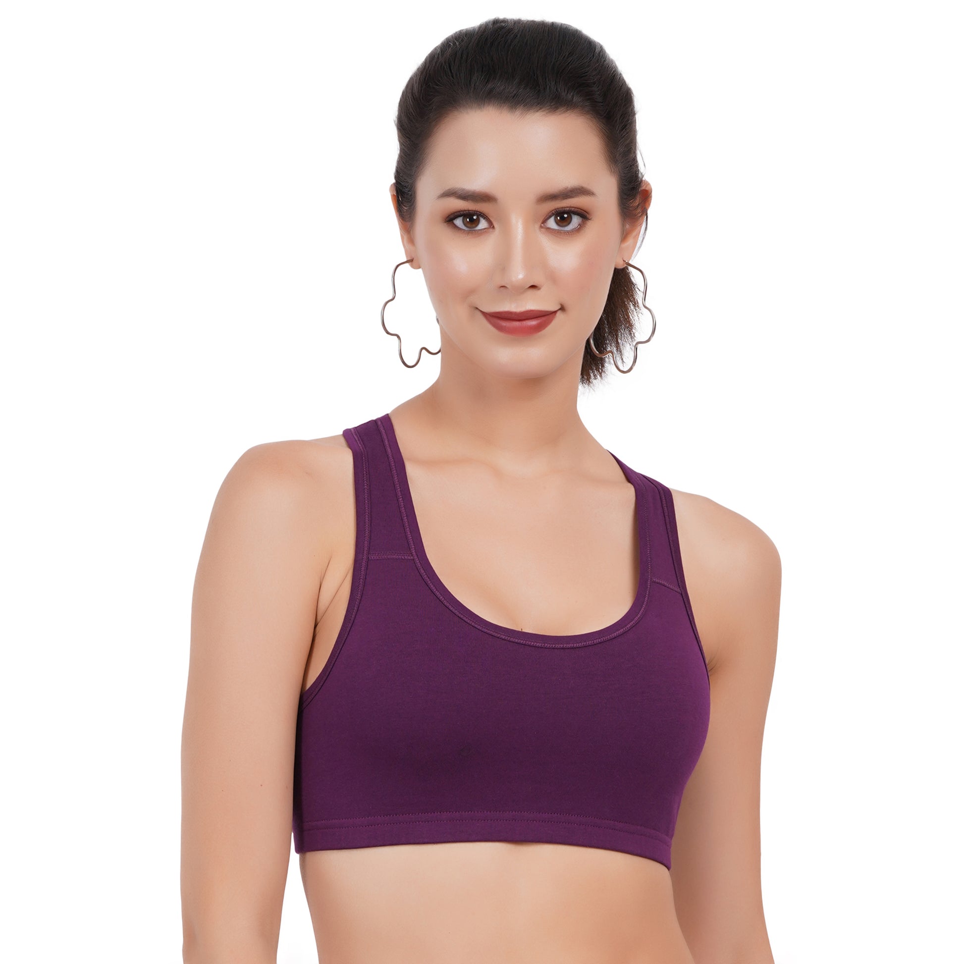Ladies sports bra with medium support and a cup B bra size, designed for gym and workout sessions.
