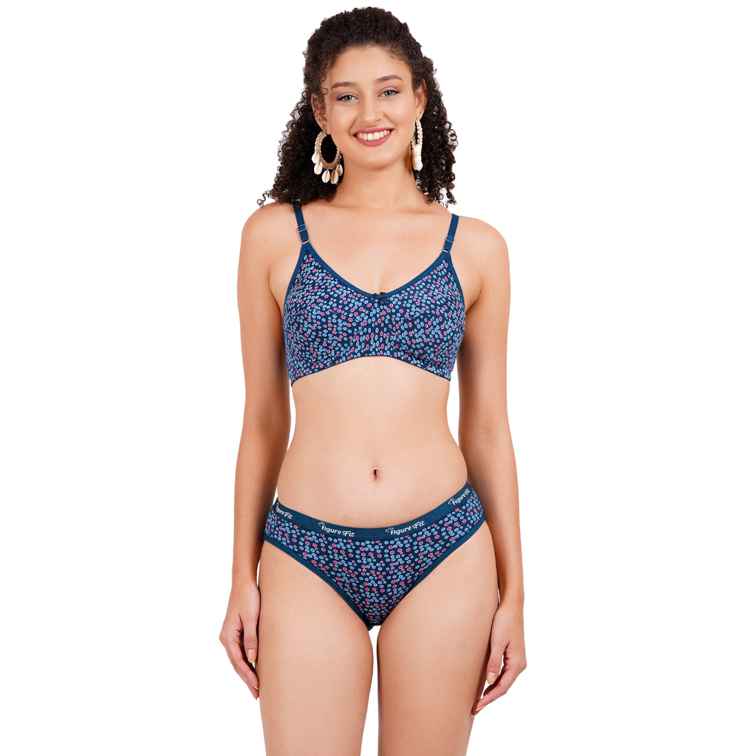 Shop for a floral design matching bra and underwear, offering a perfect fit and enhancing the silhouette of the bride.