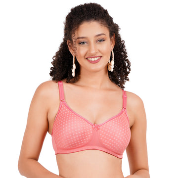 Designer printed seamless bra with molded bra style, back bra closure type, and demi minimal bra coverage – perfect for daily wear under Rs 500.

