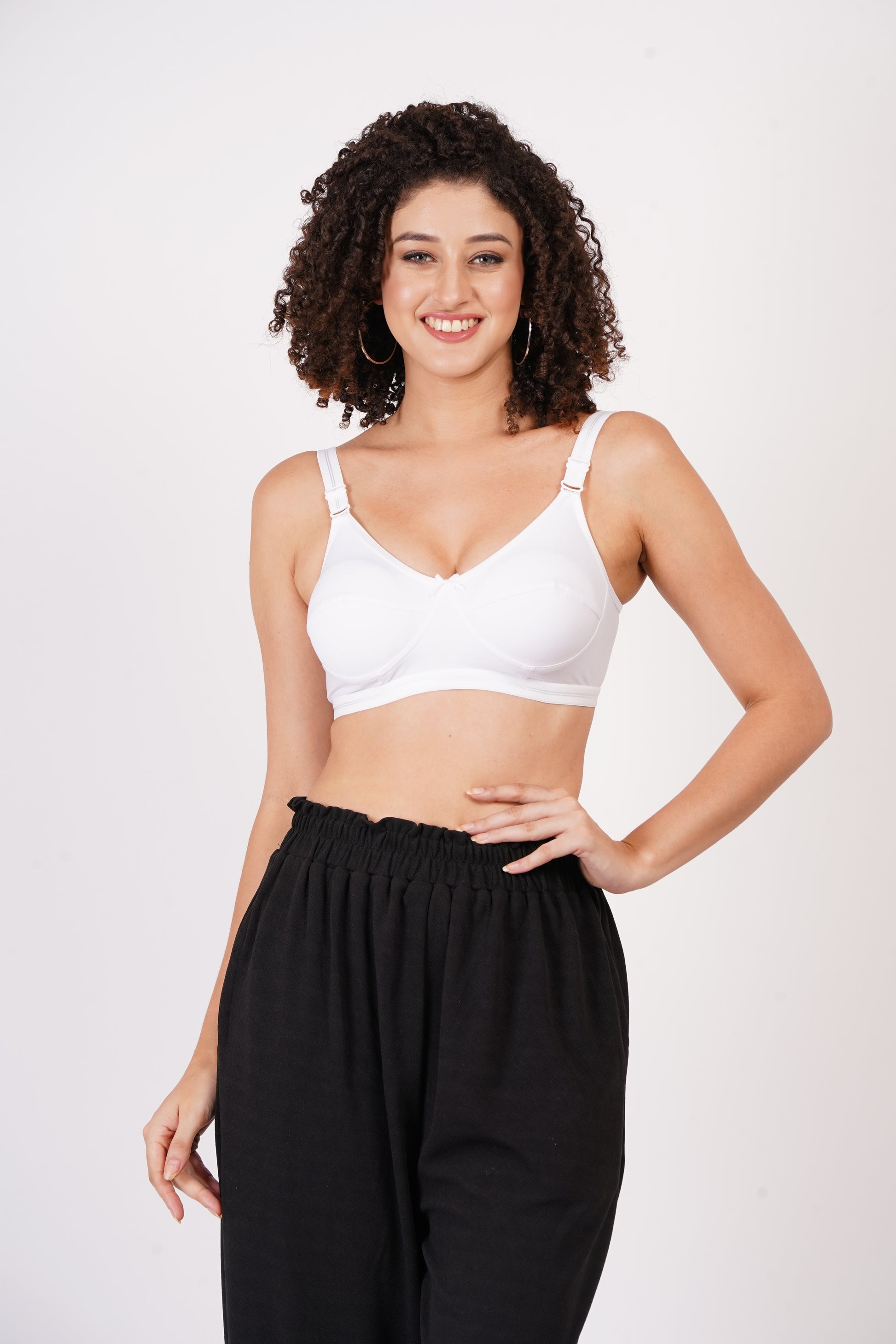 Perfect wireless hosiery bra for achieving a natural, contoured silhouette.