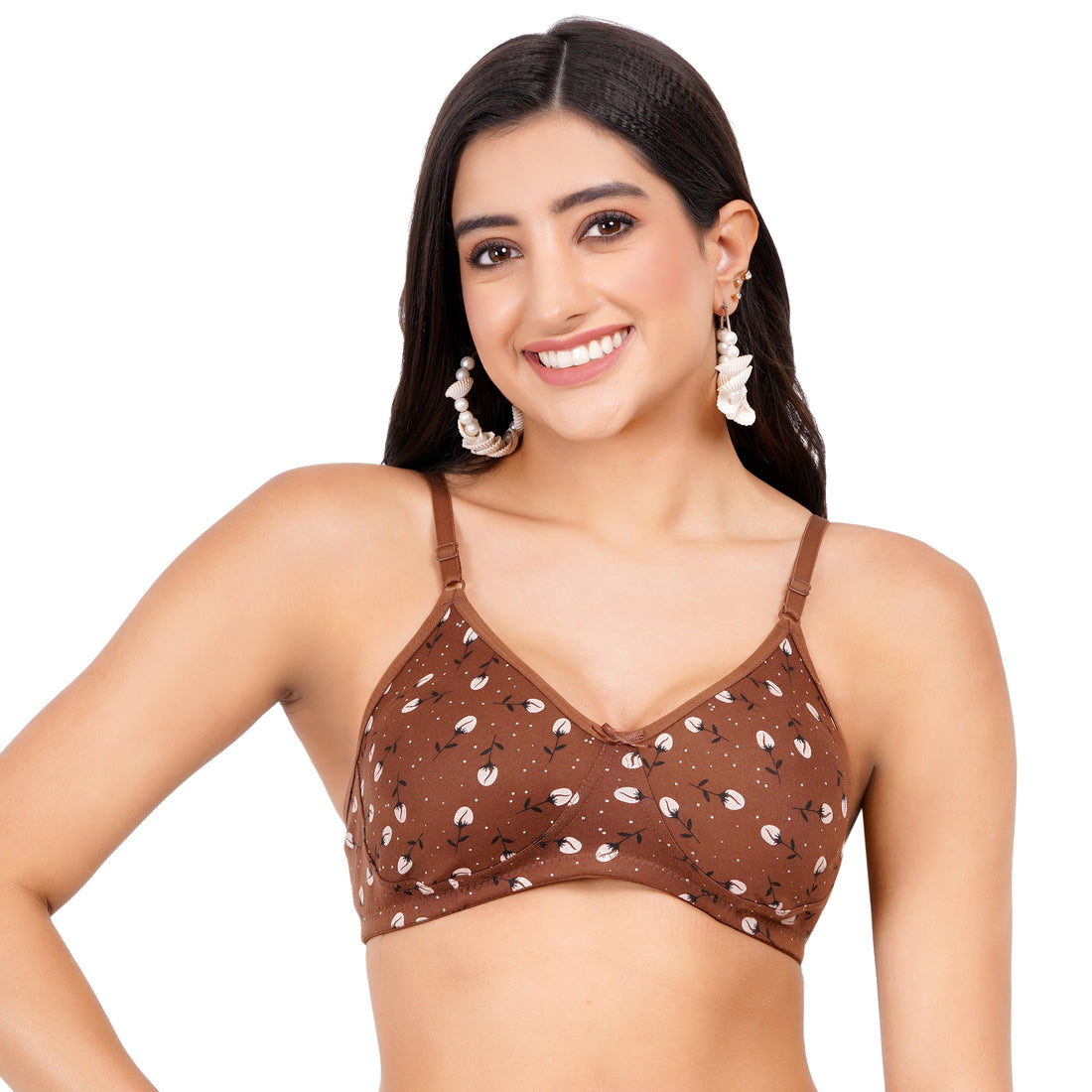 Printed mold bra for women with molded bra style, cup B bra size, and demi bra coverage – Figure Fit lingerie under Rs 200.

