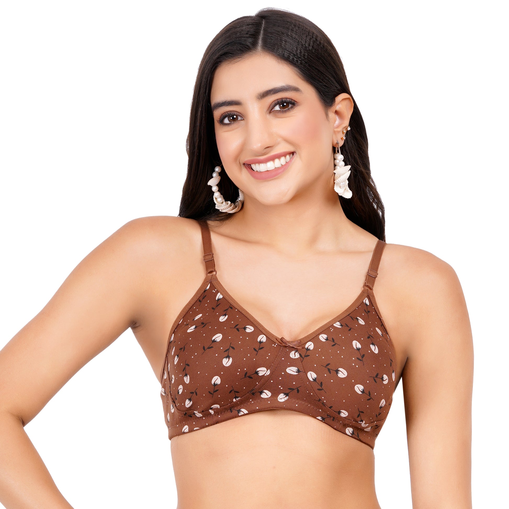 Printed mold bra for women with molded bra style, cup B bra size, and demi bra coverage – Figure Fit lingerie under Rs 200.

