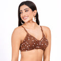 Seamless finish and natural fit – a fig bra for women with designer print, molded support, and available in 38, 32 B, and 34 bra sizes.

