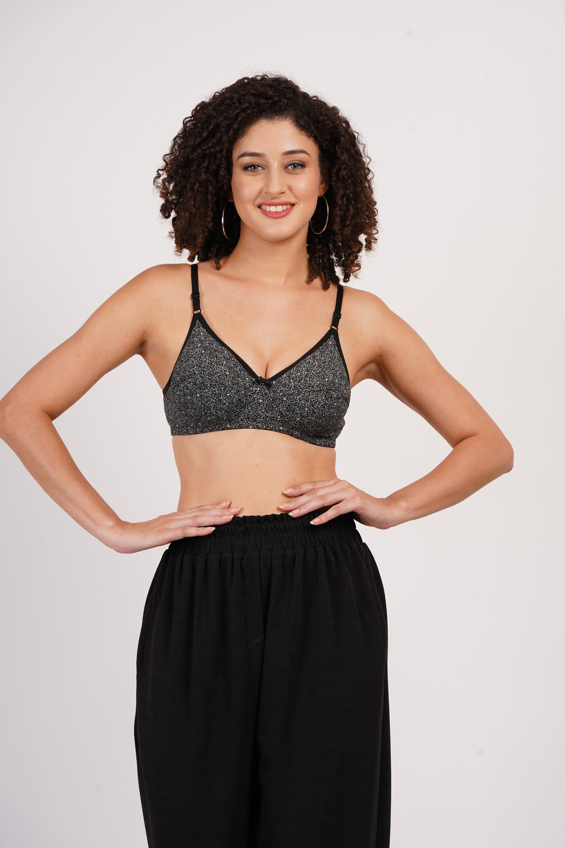 Buy black cotton bra for women is made from 100% cotton for a lightweight, soft feel and all-day comfort.