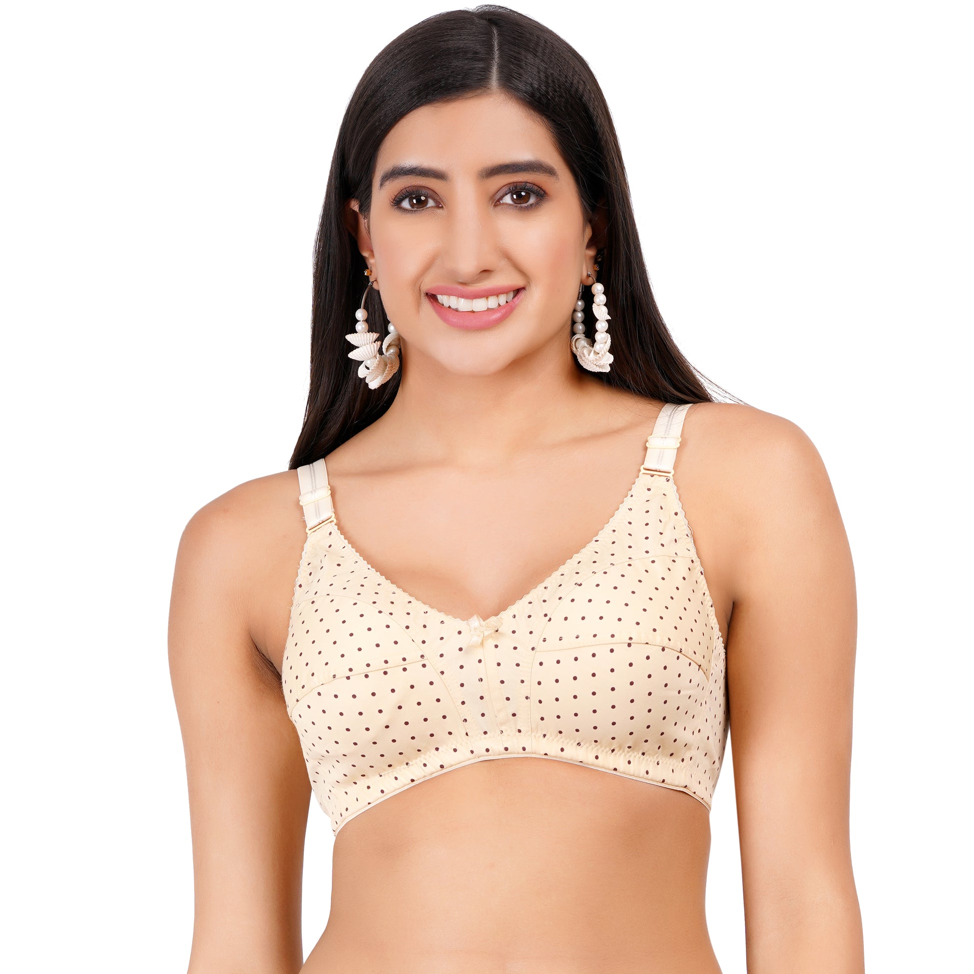 Buy skin color cotton bra online with Figure Fit—pure cotton fabric, 28 size options, and secure back closure.
