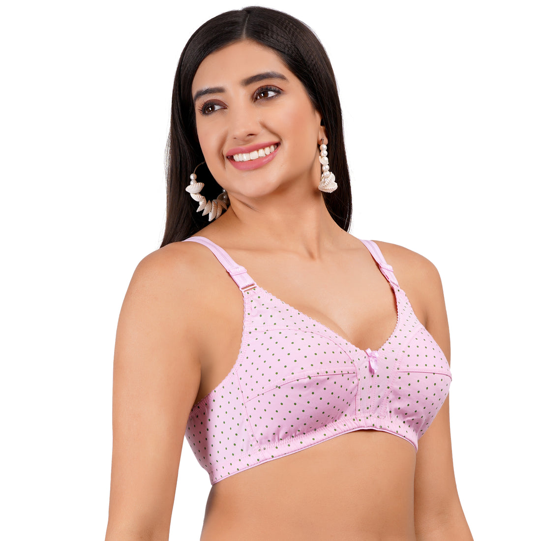 Figure Fit bra made with pure cotton fabric, ideal for everyday comfort and minimal bra coverage.

