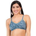 Affordable elegance – fig bra for women with molded bra style, back bra closure, demi coverage, and seamless fit in designer print.