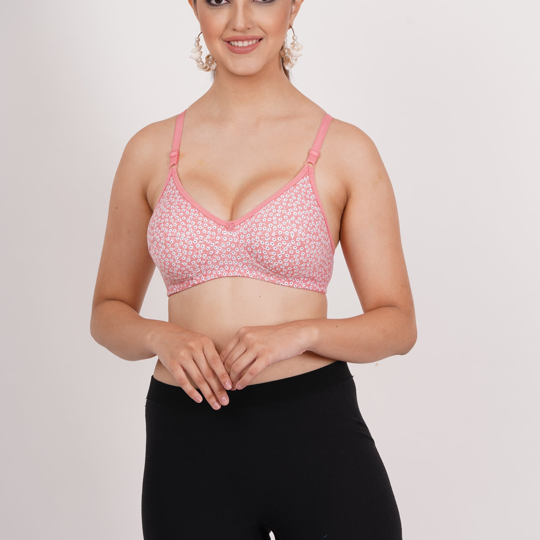 Mayuri printed bra for women with cup B bra size, demi bra coverage, and back bra closure type – perfect for all-day freshness.
