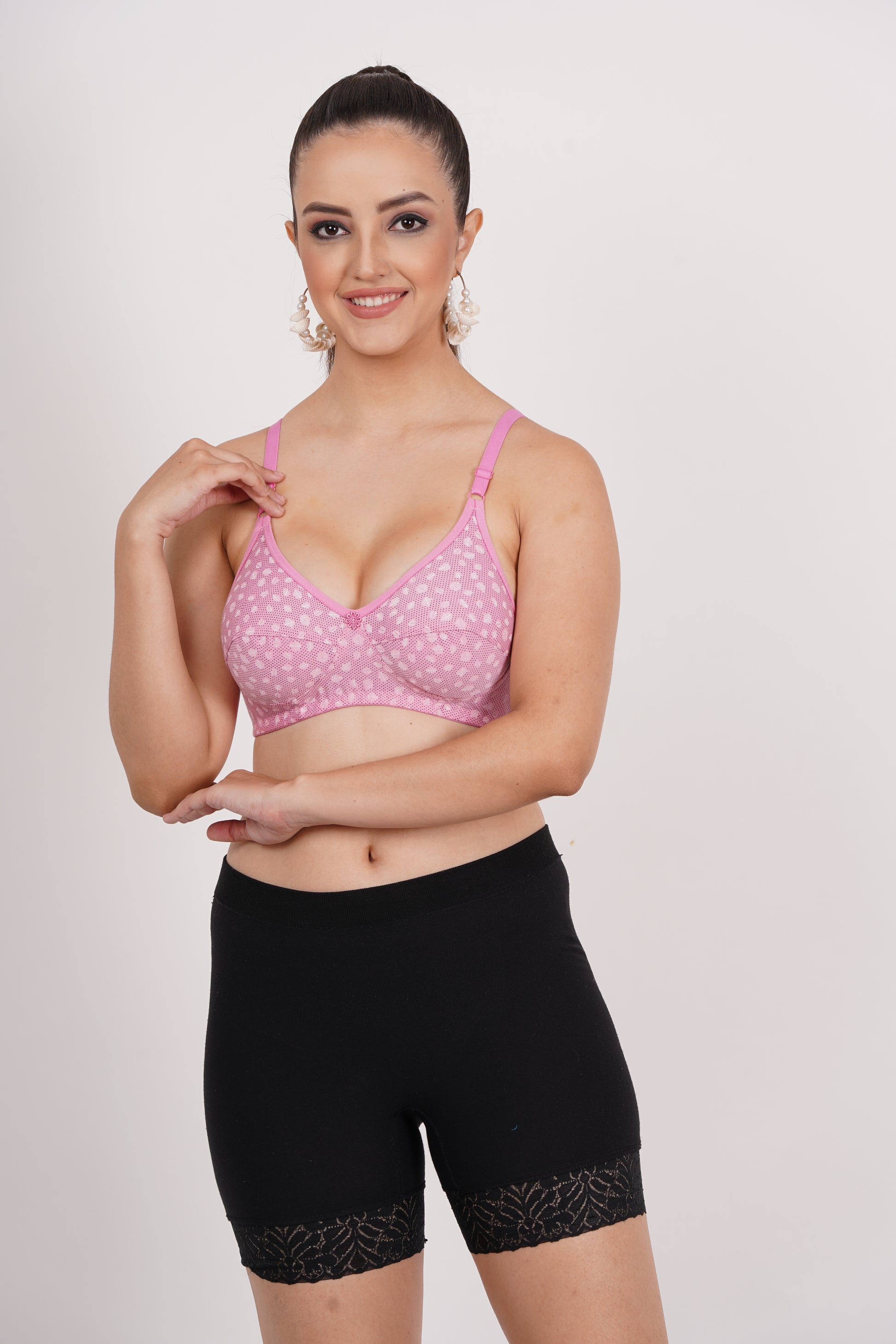 Pink Lingerie Bra offers seamless bra style, and figure-enhancing support. A women bra that ensures a flawless fit every day.