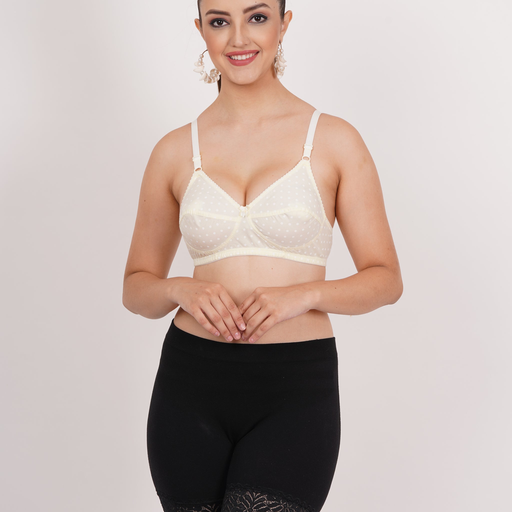 Shop beige Demi bra coverage with a seamless bra design. Adjustable bra straps provide comfort for everyday wear.

