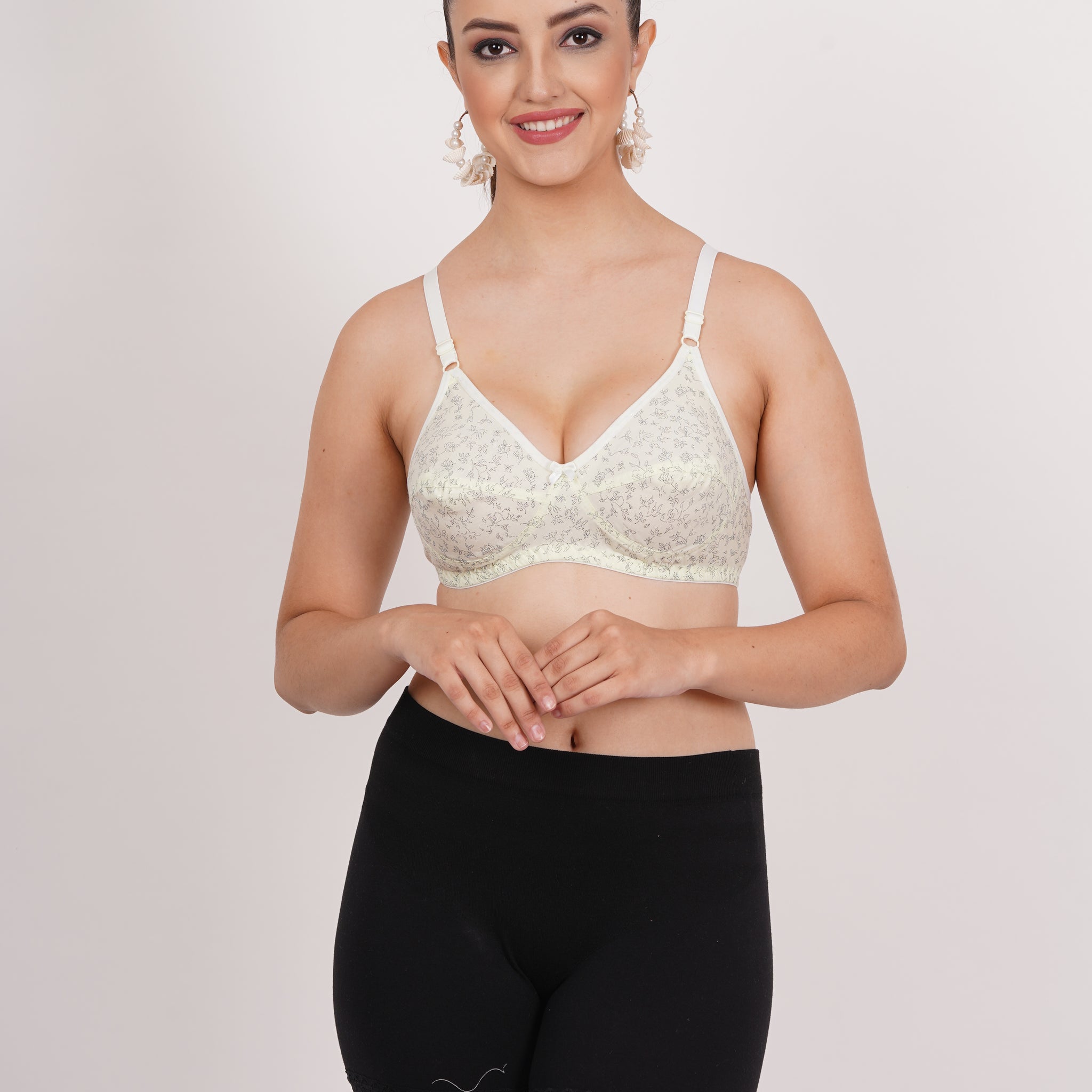 Kiara printed bra for women with cup B bra size, demi bra coverage, and comfort style for daily wear.