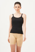Buy black camisole online, designed with stretchable, form-fitting fabric for everyday look.
