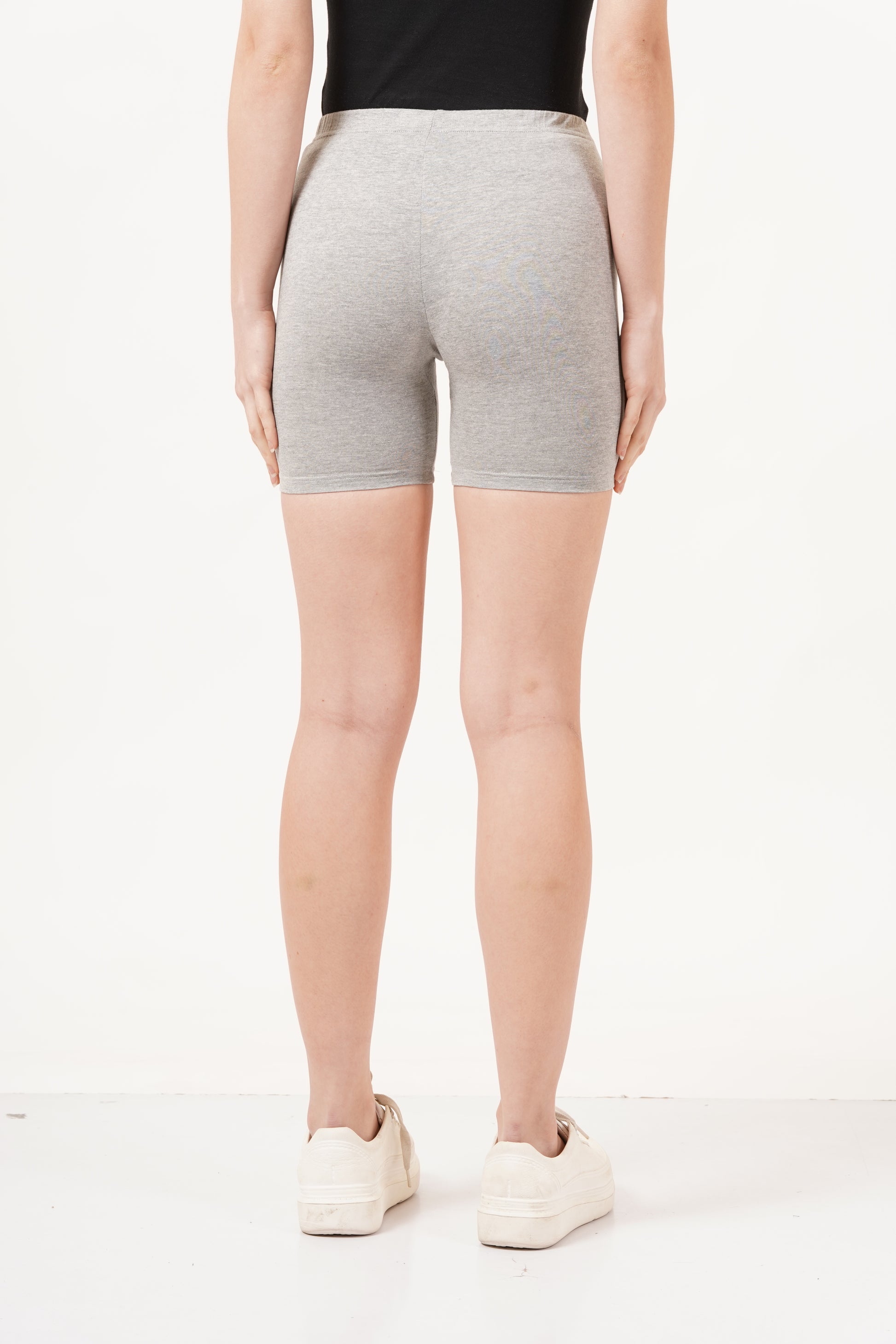 Ladies bicycle shorts designed with a flexible fit to support intense physical activity.

