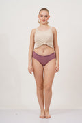 Buy Purple Fig panties pack of 3 with elegant lace detailing, offering a body-hugging fit.
