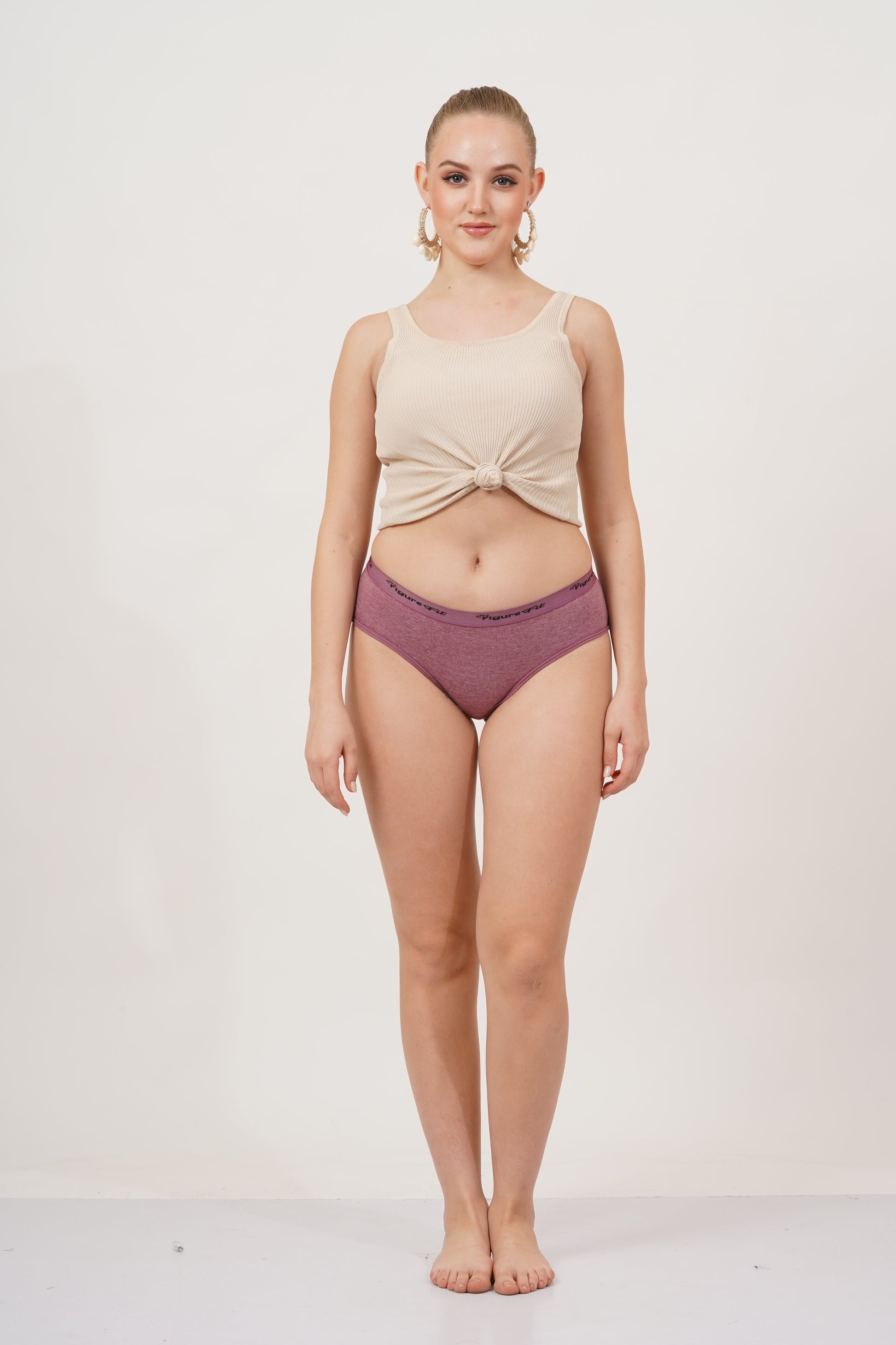 Buy Purple Fig panties pack of 3 with elegant lace detailing, offering a body-hugging fit.
