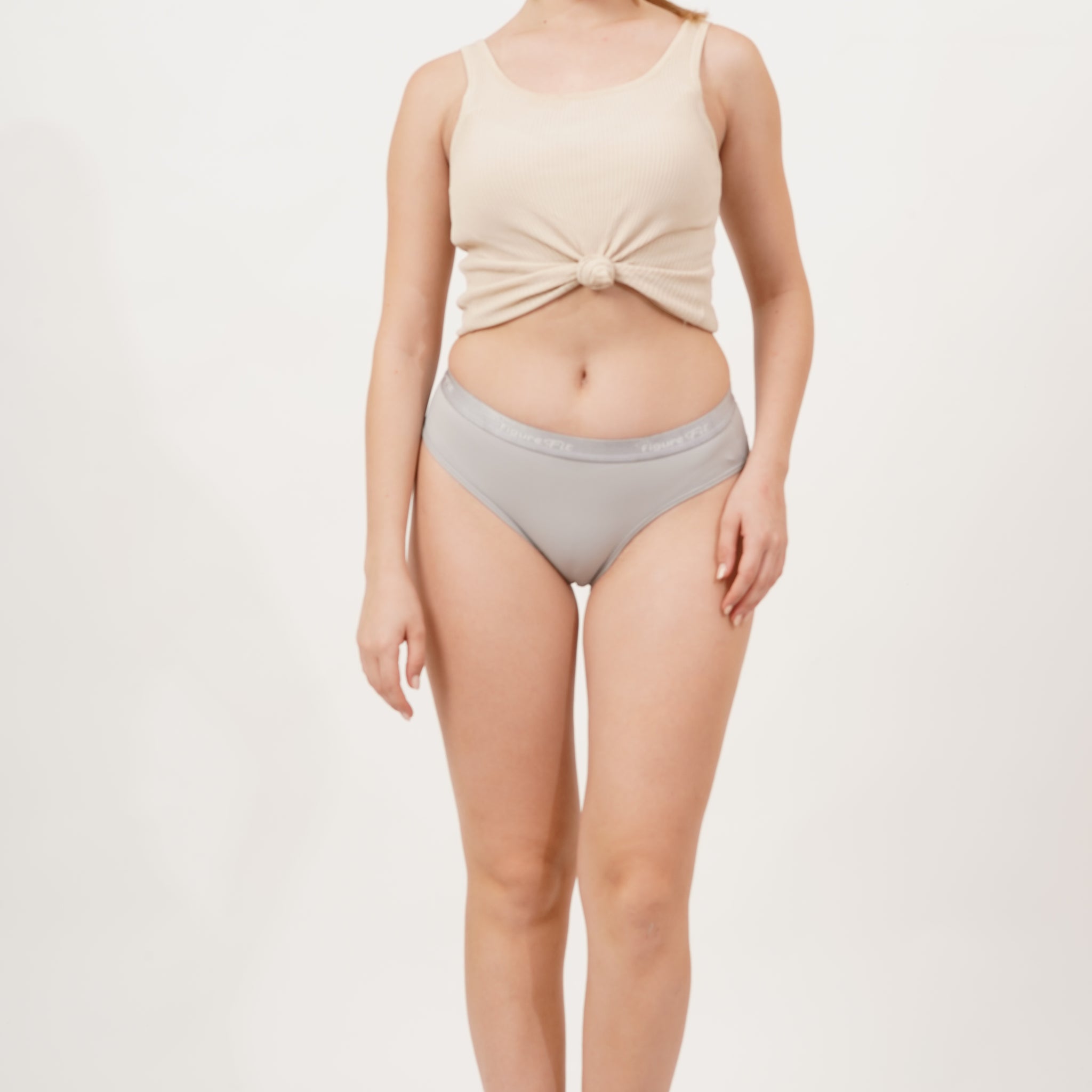 Fig lingerie panty pack of 3 – soft, body-hugging grey blue underwear for women, perfect for daily wear.