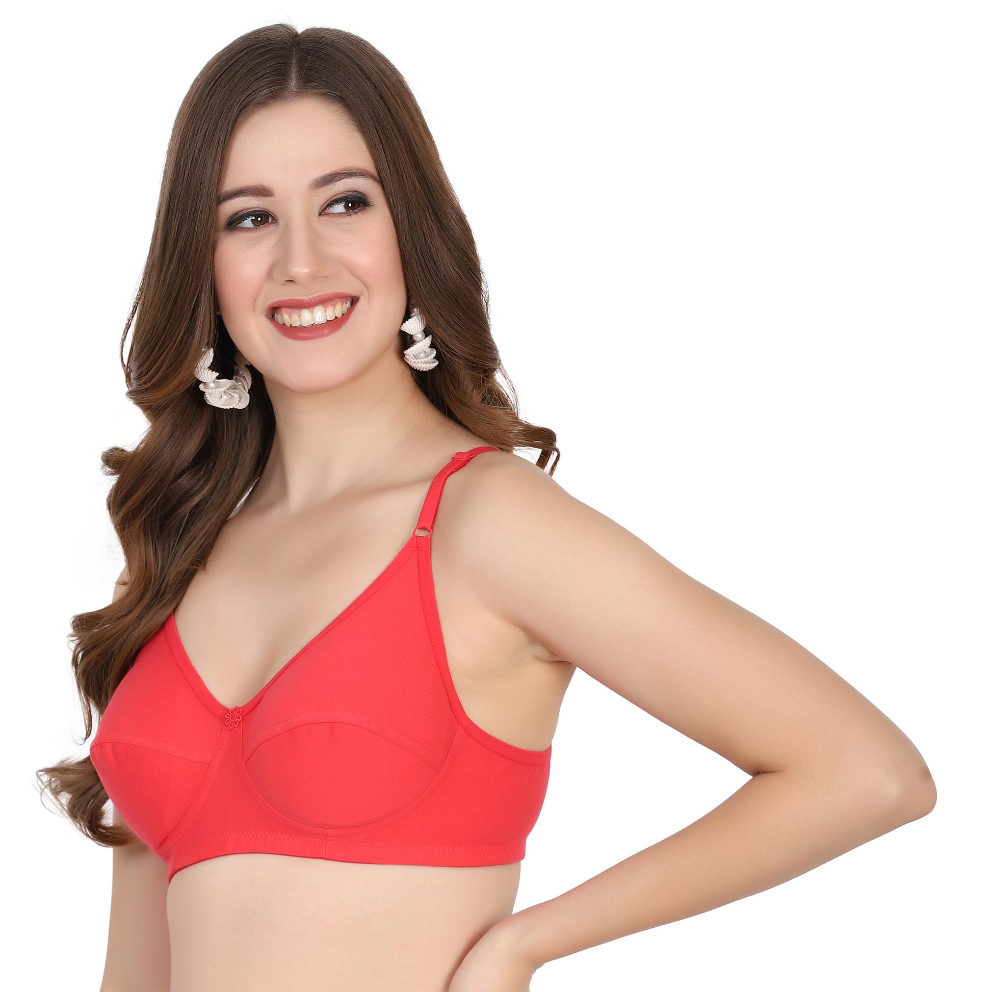 Figure Fit bra offering demi bra coverage and soft hosiery fabric – best fig lingerie for daily wear.