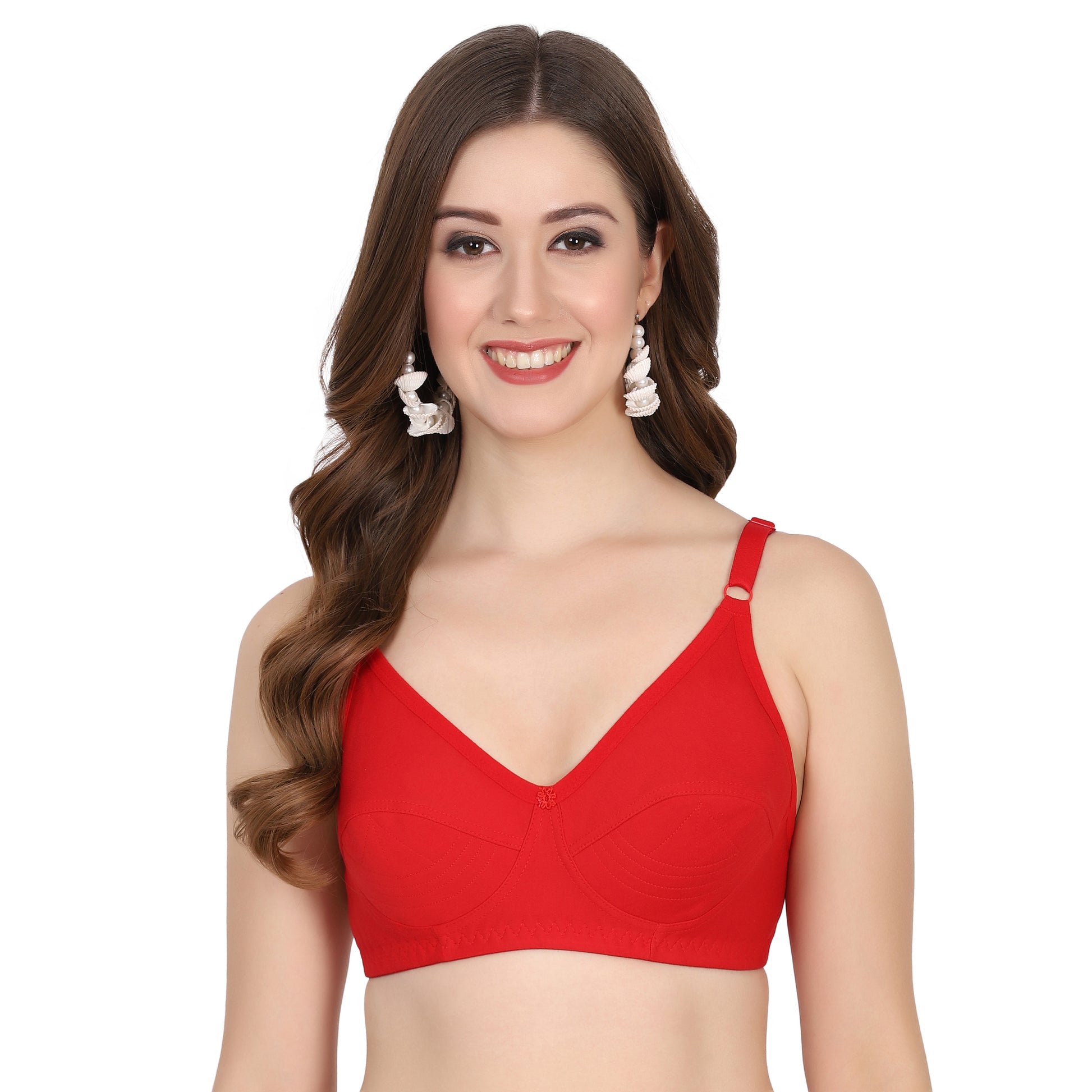 Cup B bra size seamless hosiery bra with snug fit – Figure Fit bra under ₹300 for everyday comfort.
