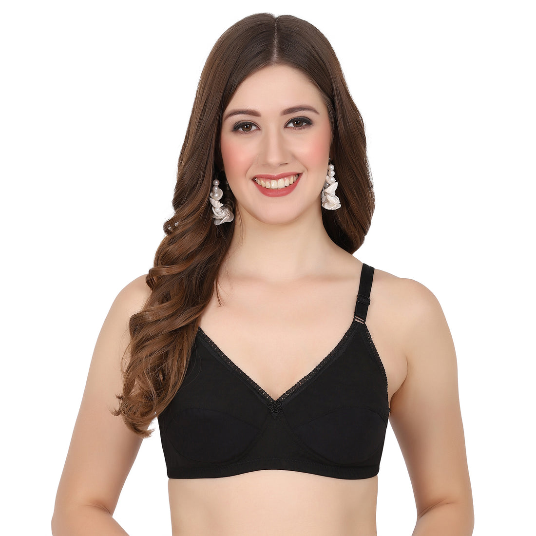 Figure Fit pure cotton bra with a seamless design for a smooth and natural fit.
