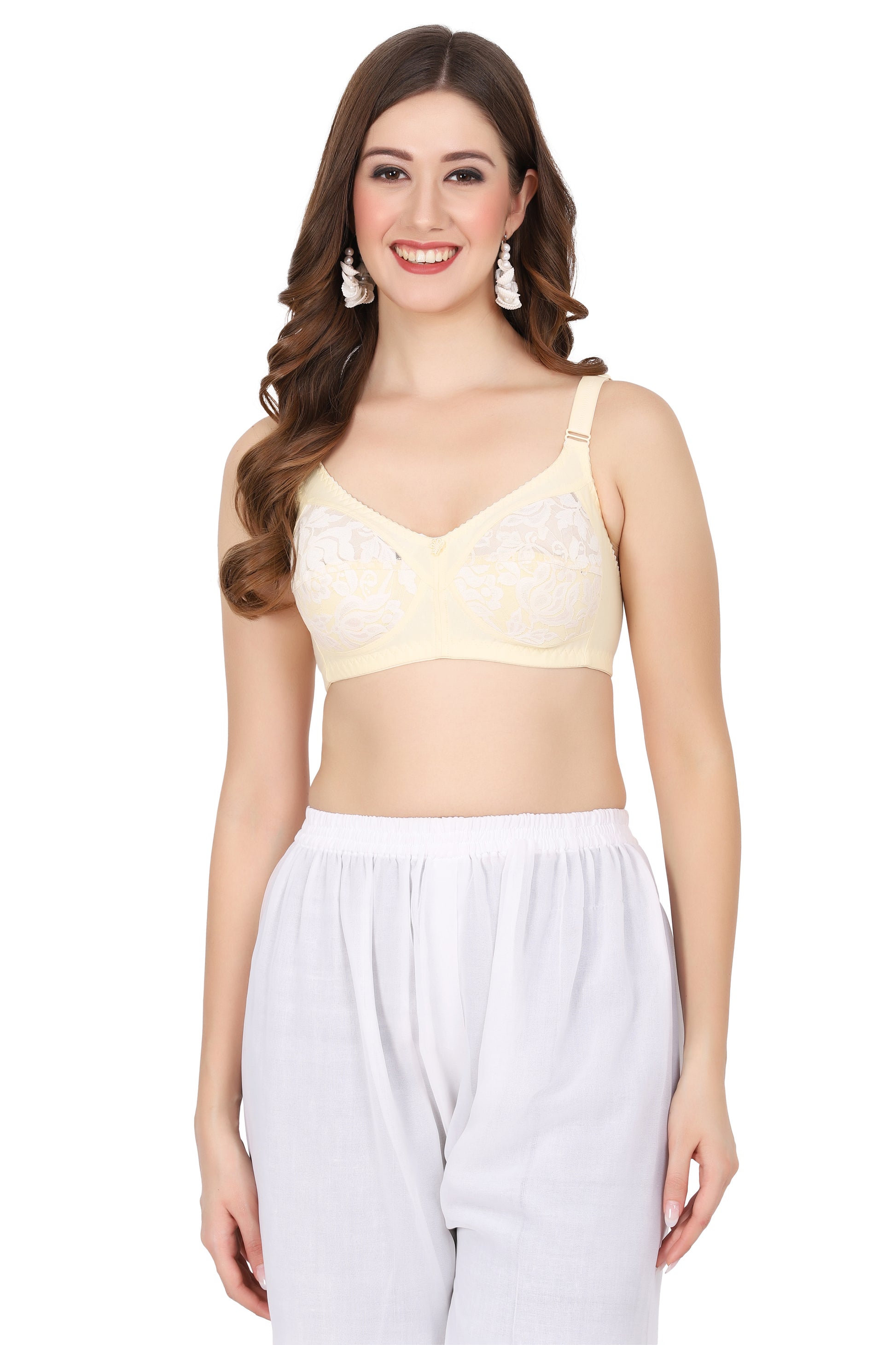 Lightweight net bra with lace – Cup B bra for effortless glam.