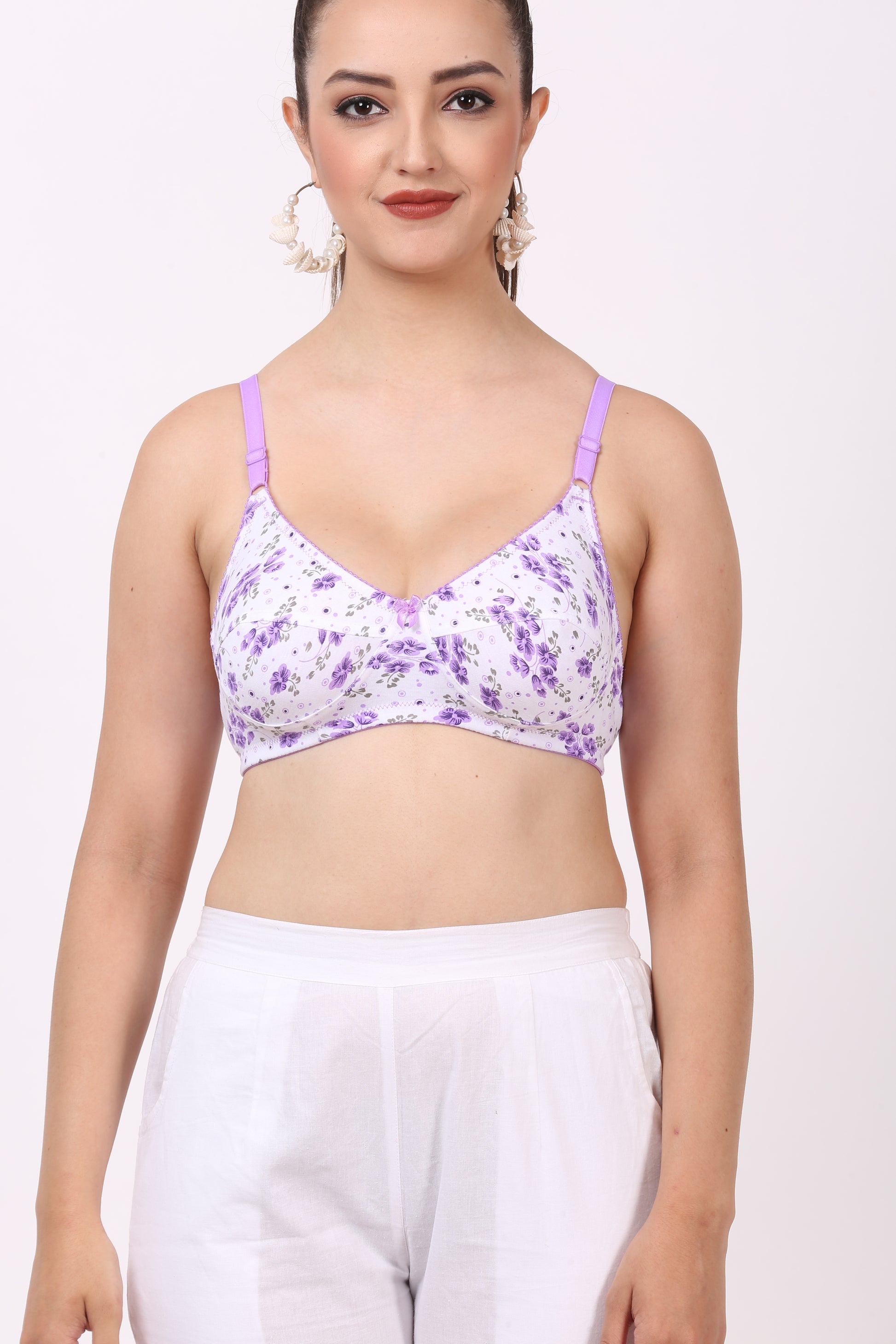 Camila printed bra for women with cup B bra size, demi minimal bra coverage, and adjustable fit – comfort style under Rs 200.